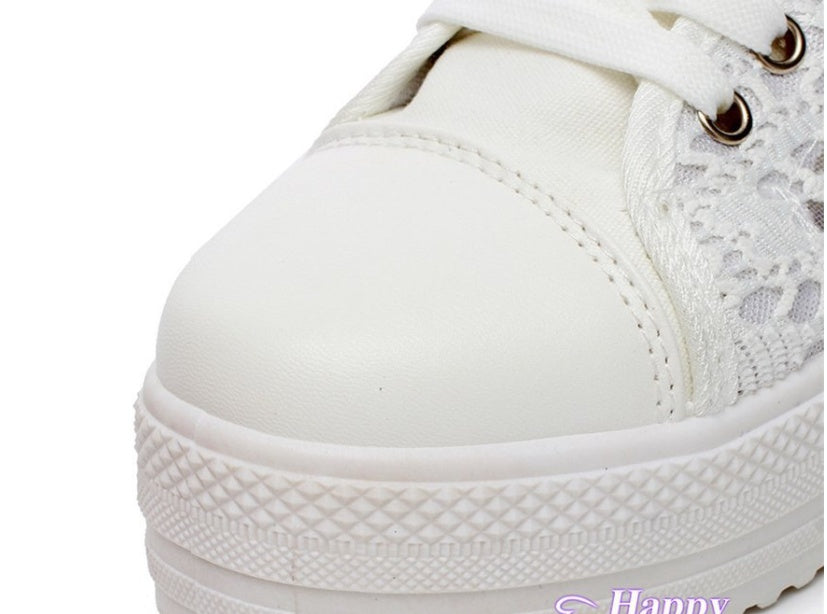 Baskets toile blanche femme TILLHA PARIS vue latérale