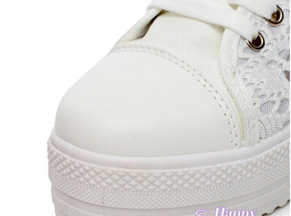 Baskets toile blanche femme TILLHA PARIS vue latérale